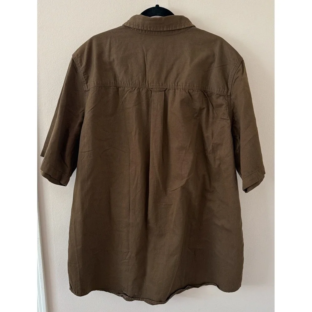 Boulder Creek by KingSize Men's 2XLT‎ Brown Twill Short Sleeve Shirt Big Tall
